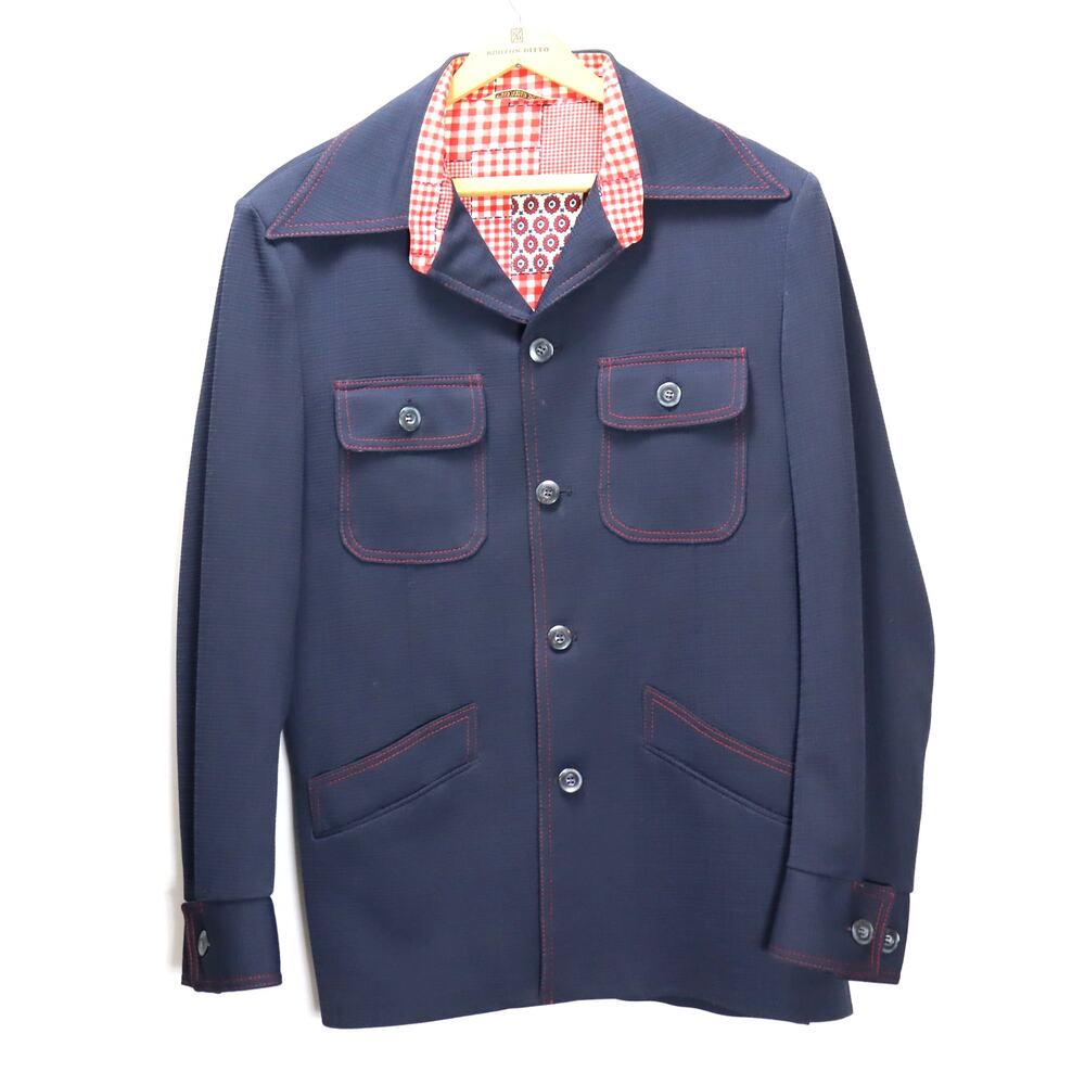 Vintage Darwood Navy Leisure Suit Blazer Unisex‎ Patchwork Lined Jacket